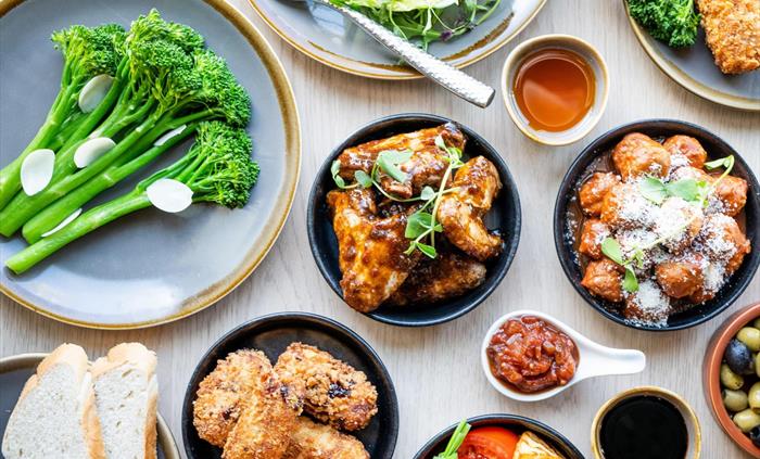 Food served on table